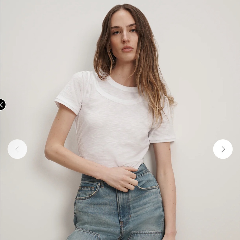 Veronica Beard Damian Double Collar T Shirt